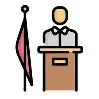 Speaker at podium illustration design vector