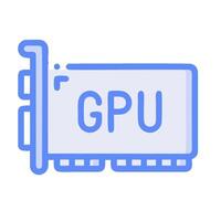 A computer with the word gpu on it vector