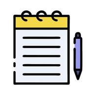 Notebook and pen icon illustration design vector