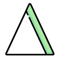 A triangle with a green line on it vector
