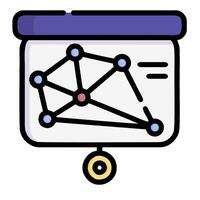 A white board with a diagram of a network vector
