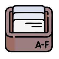 An icon of a file box with a file inside vector