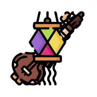 A colorful lamp with a string attached to it vector