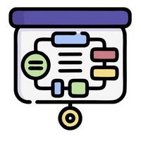 A whiteboard with a diagram on it vector