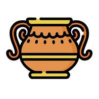 Ancient pottery icon on white background vector