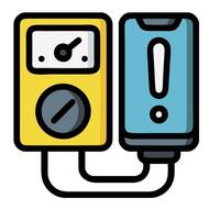 An icon of a meter and a battery vector