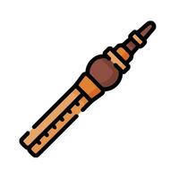 A pipe with a wooden handle and a wooden stem vector