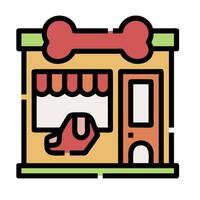 A dog store icon with a dog bone vector