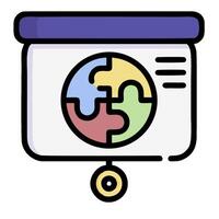 A white box with a puzzle piece on it vector