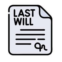 Last will and testament icon illustration vector