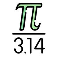 The pi symbol is shown in green and black vector