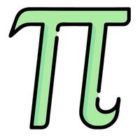 The symbol for pi is shown in green vector