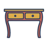 A table with two drawers on it vector