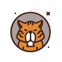 A cat is sitting in a circle with a circle around it vector