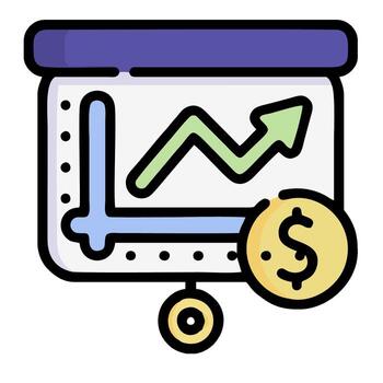 un dólar moneda y un grafico en un blanco antecedentes vector