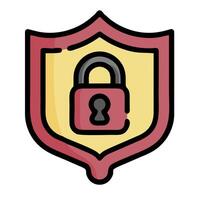A shield with a lock on it vector
