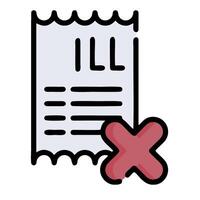 Illustration of a check with a red cross vector
