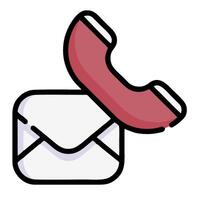 A phone and an envelope icon vector