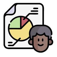 A man with a pie chart on his face vector