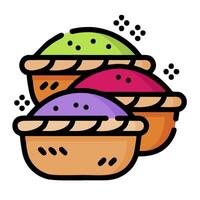 Three pies with different colors on top of each other vector