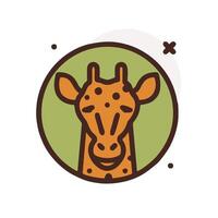 A giraffe head in a circle with a green background vector