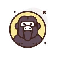 Monkey icon in a circle with a monkey face vector