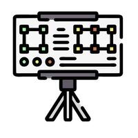 A whiteboard with a projector on it vector