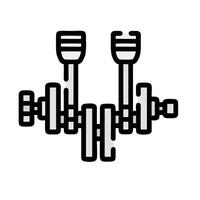 A black and white drawing of two dumbs vector