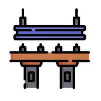 A drawing of a bridge with two towers vector