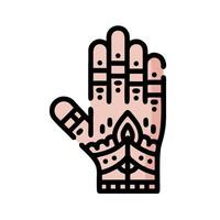 A hand with henna on it vector
