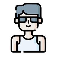 A man wearing sunglasses and a tank top vector
