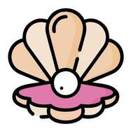 A cartoon shell with a pink center vector