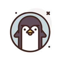 Penguin in space icon illustration vector