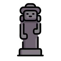 A statue of a man in a hat vector