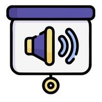 A speaker icon with a microphone and a speaker vector