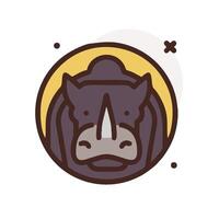 Rhino head icon in a circle vector