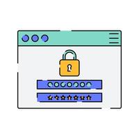 Website Security Key Icon Illustration vector