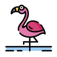 Flamingo bird icon illustration vector