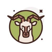 A goat head icon in a circle vector