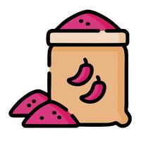 A bag of watermelon with a slice of fruit on it vector