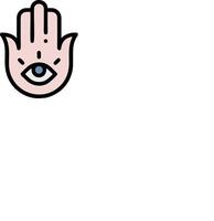 A hand with an eye on it and a hamsa hand vector