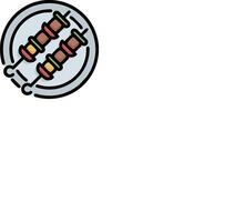 A plate with a bunch of meat on it vector