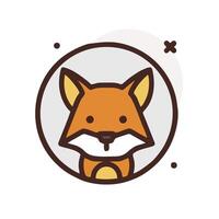 A fox in a circle with a dot in the middle vector