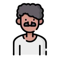 A man with a mustache and mustache icon vector