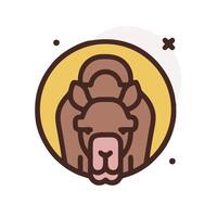 A camel in a circle with a star on it vector
