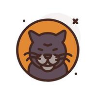 A cat icon with a smile on its face vector