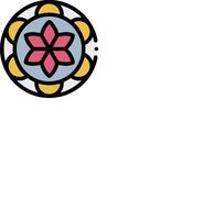 A flower in a circle with a yellow center vector