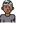 A man with a bandage on his head vector