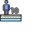 A man standing on a diving board with the number 10 on it vector