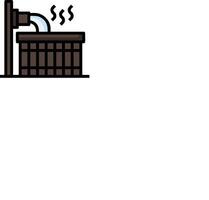 A cartoon illustration of a bucket with a steam coming out of it vector